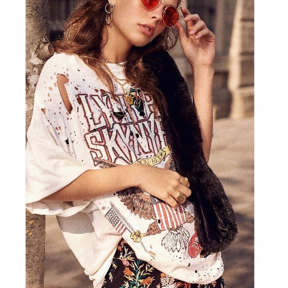 Lynyrd Skynyrd Over-Sized Distressed Tee Urban Outfitters